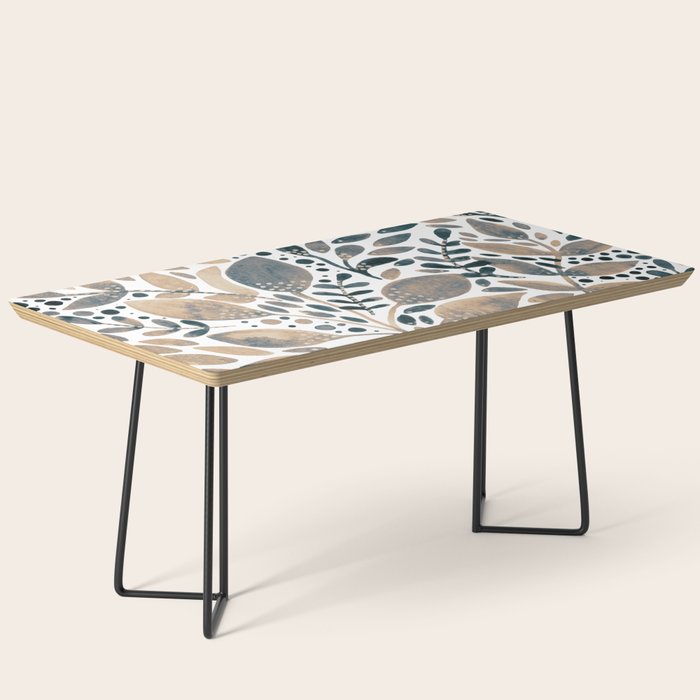Watercolor branches and leaves - neutral Coffee Table Gallery Image 1