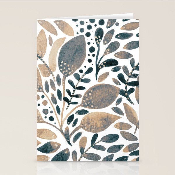 Watercolor branches and leaves - neutral Stationery Card Gallery Image 2