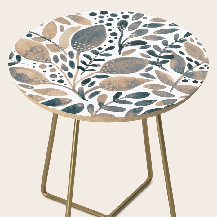 Watercolor branches and leaves - neutral Side Table Gallery Image 2