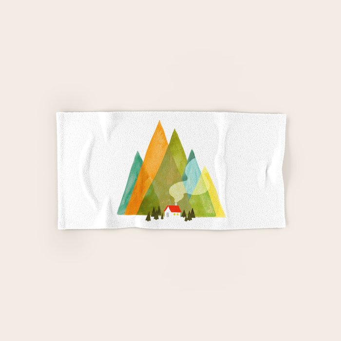 House at the foot of the mountains Bath Towel Gallery Image 1
