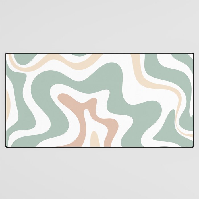 Liquid Swirl Abstract Pattern in Celadon Sage Desk Mat Gallery Image 3