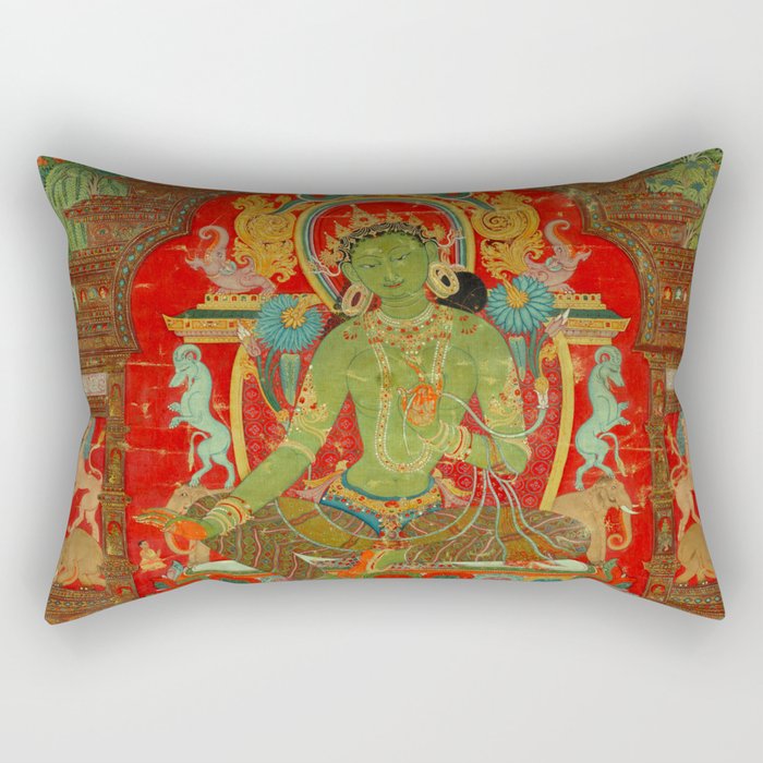 Green Tara, Tibet, 13th century Rectangular Pillow Gallery Image 1