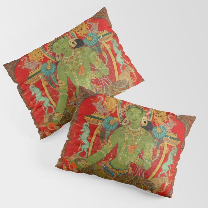 Green Tara, Tibet, 13th century Pillow Sham Gallery Image 1