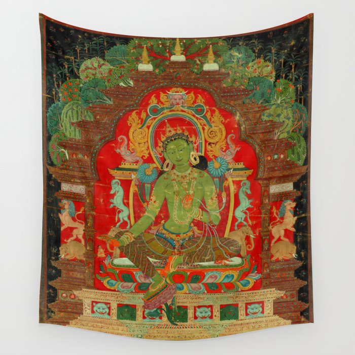 Green Tara, Tibet, 13th century Wall Tapestry Gallery Image 1