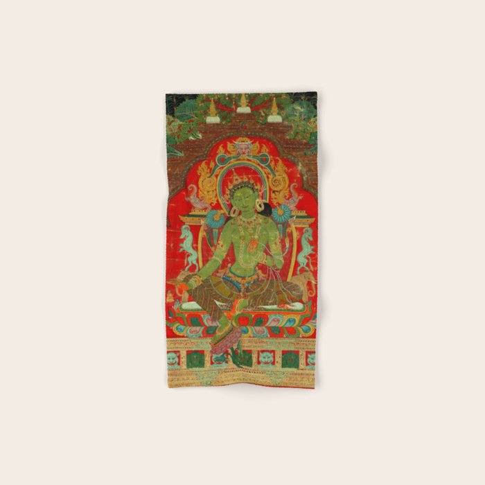 Green Tara, Tibet, 13th century Bath Towel Gallery Image 1