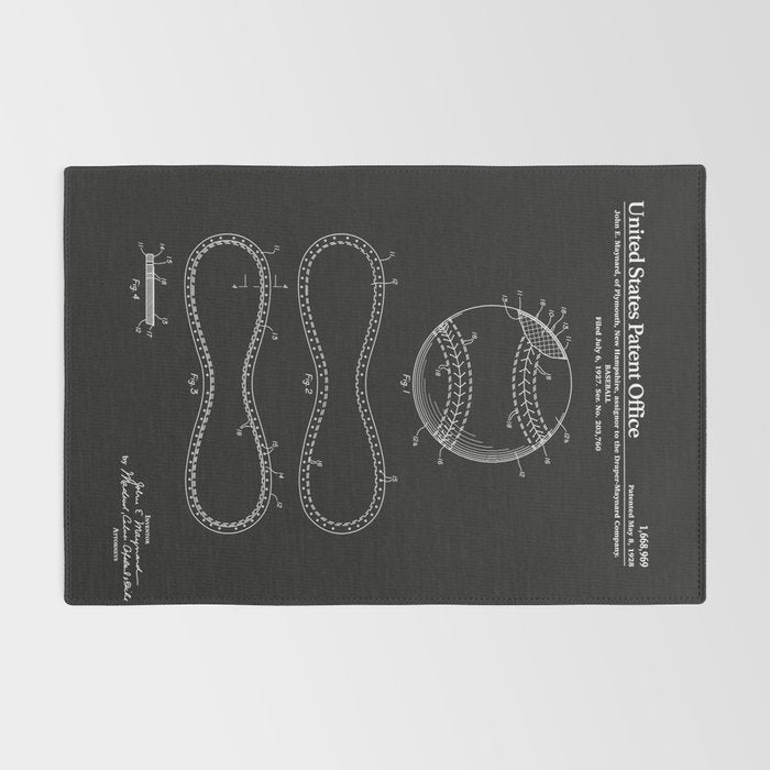 Baseball Patent - Black Rug Gallery Image 2