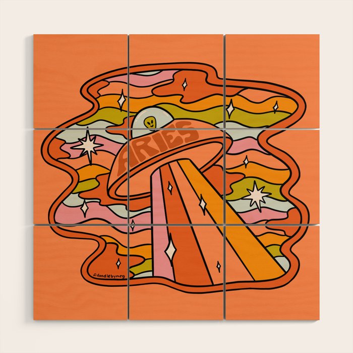 Aries UFO Wood Wall Art Gallery Image 1