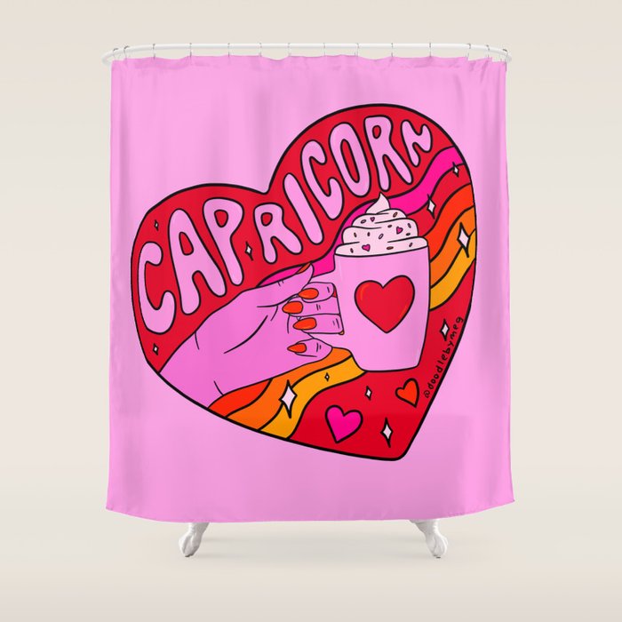 Capricorn Valentine Shower Curtain Gallery Image 1