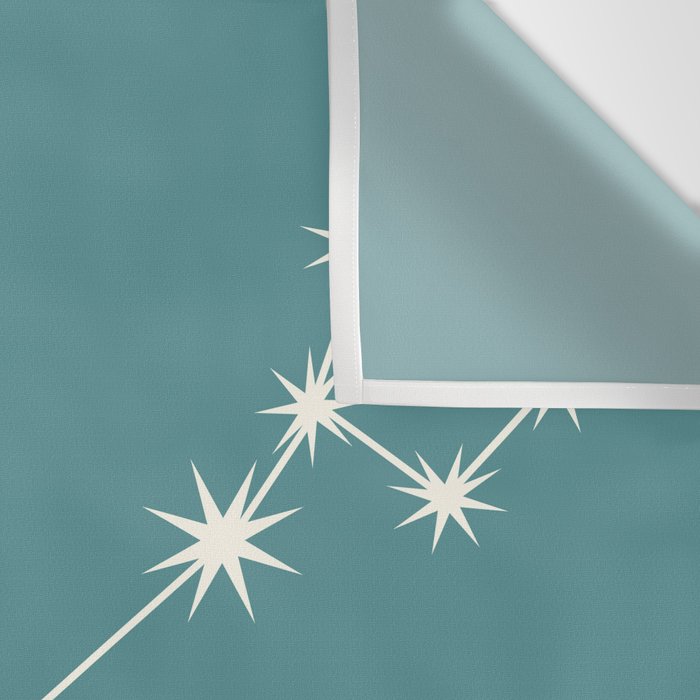 Pisces Zodiac Star Constellation Line Art Teal Wall Tapestry Gallery Image 3