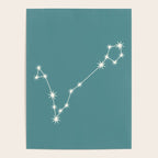Pisces Zodiac Star Constellation Line Art Teal Poster Gallery Image 4