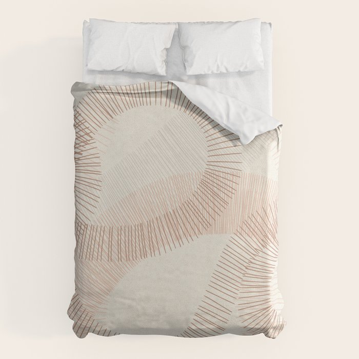 calming essentials Curved Lines  sand Duvet Cover Gallery Image 6