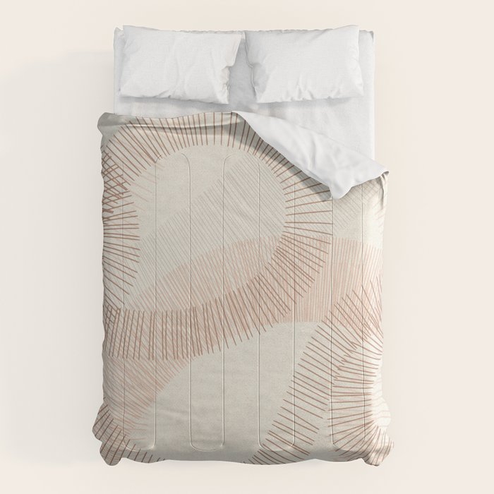 calming essentials Curved Lines  sand Comforter Gallery Image 1