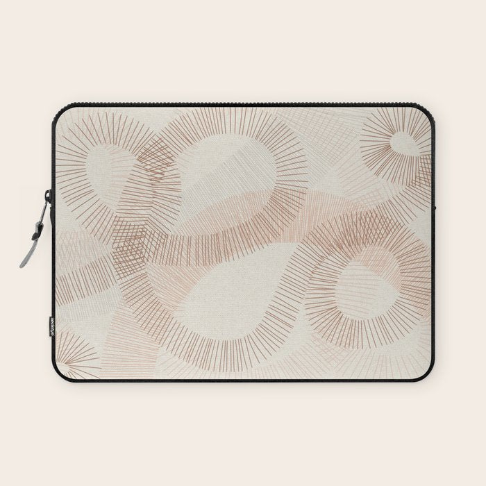 calming essentials Curved Lines  sand Laptop Sleeve Gallery Image 1