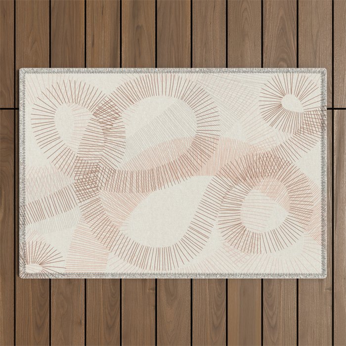 calming essentials Curved Lines  sand Outdoor Rug Gallery Image 1
