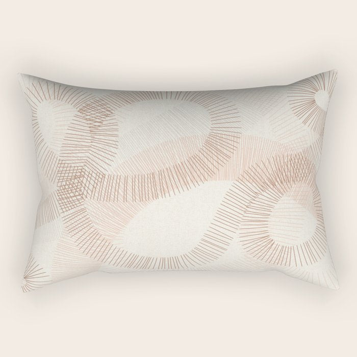calming essentials Curved Lines  sand Rectangular Pillow Gallery Image 2