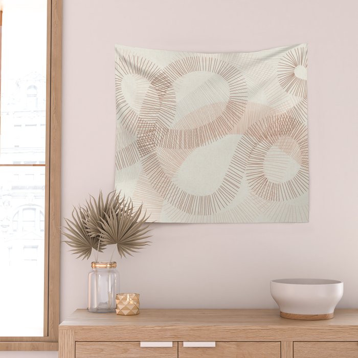 calming essentials Curved Lines  sand Wall Tapestry Gallery Image 2