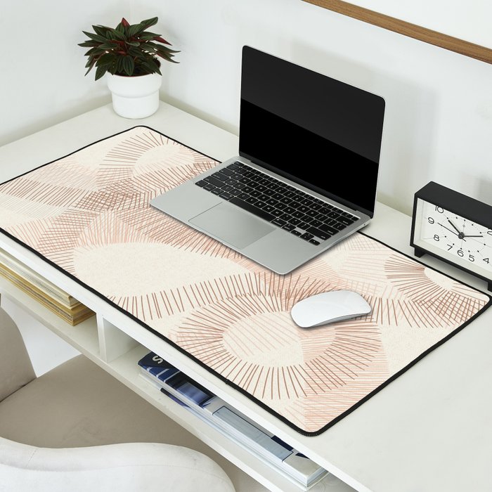calming essentials Curved Lines  sand Desk Mat Gallery Image 2