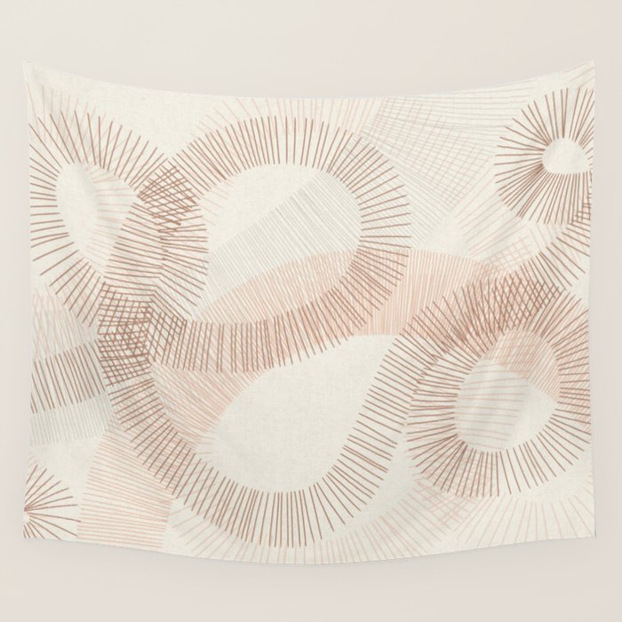 calming essentials Curved Lines  sand Wall Tapestry Gallery Image 4
