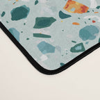 Mint Terrazzo, Eclectic Marble Texture Pattern, Colorful Neutral Pastel Illustration, Floor Tiles Desk Mat Gallery Image 4