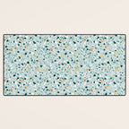 Mint Terrazzo, Eclectic Marble Texture Pattern, Colorful Neutral Pastel Illustration, Floor Tiles Desk Mat Gallery Image 3