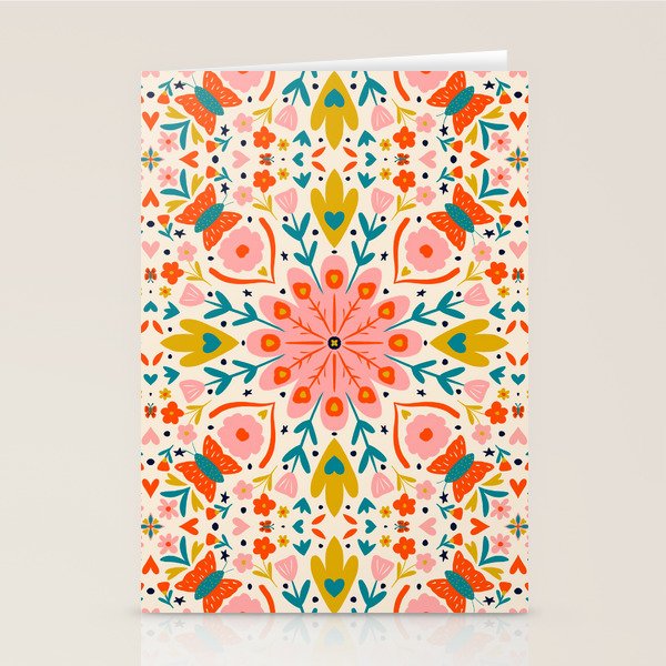 Butterfly Floral Mandala Stationery Card Gallery Image 1