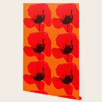 Large Red Poppy Orange Background #decor #society6 #buyart Wallpaper Gallery Image 2