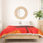 Large Red Poppy Orange Background #decor #society6 #buyart Duvet Cover Gallery Image 3