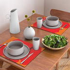 Large Red Poppy Orange Background #decor #society6 #buyart Placemat Gallery Image 2