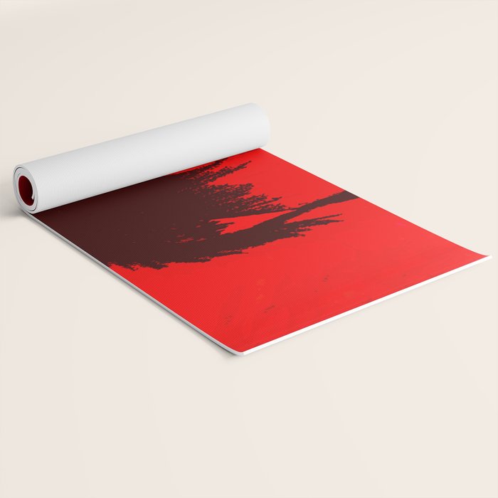Large Red Poppy Orange Background #decor #society6 #buyart Yoga Mat Gallery Image 2