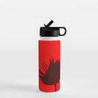 Large Red Poppy Orange Background #decor #society6 #buyart Water Bottle Gallery Image 1