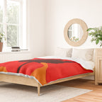 Large Red Poppy Orange Background #decor #society6 #buyart Duvet Cover Gallery Image 2