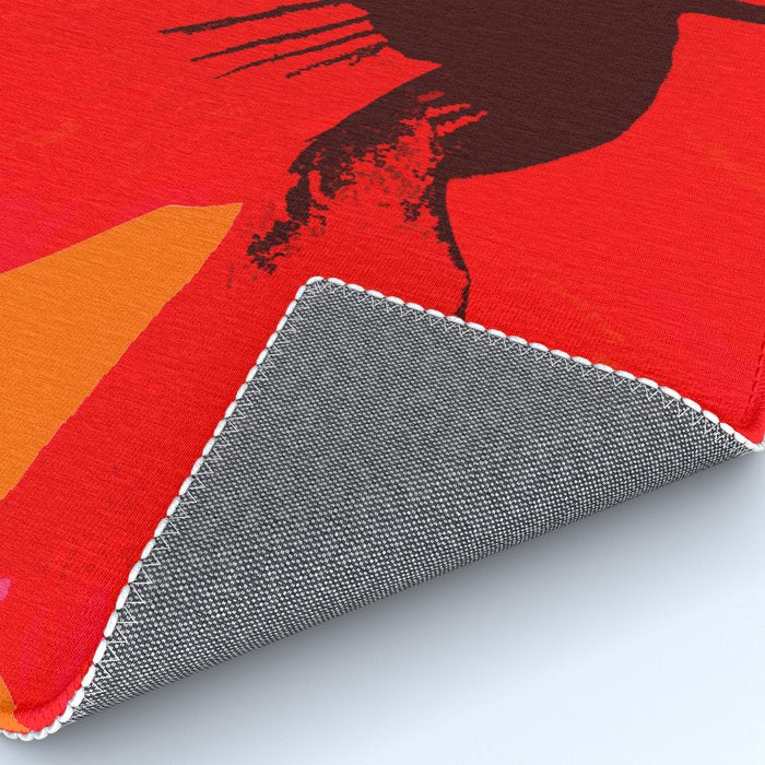 Large Red Poppy Orange Background #decor #society6 #buyart Rug Gallery Image 4