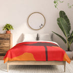 Large Red Poppy Orange Background #decor #society6 #buyart Comforter Gallery Image 3