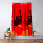 Large Red Poppy Orange Background #decor #society6 #buyart Window Curtain Gallery Image 5