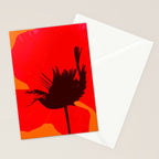 Large Red Poppy Orange Background #decor #society6 #buyart Stationery Card Gallery Image 2