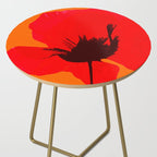Large Red Poppy Orange Background #decor #society6 #buyart Side Table Gallery Image 2