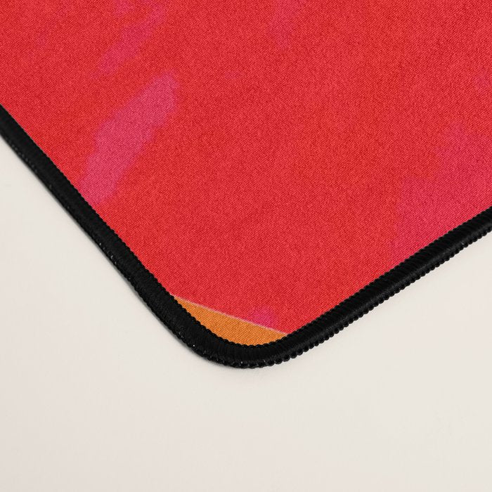Large Red Poppy Orange Background #decor #society6 #buyart Desk Mat Gallery Image 4
