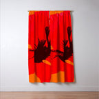 Large Red Poppy Orange Background #decor #society6 #buyart Window Curtain Gallery Image 3