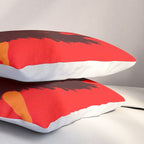 Large Red Poppy Orange Background #decor #society6 #buyart Pillow Sham Gallery Image 3