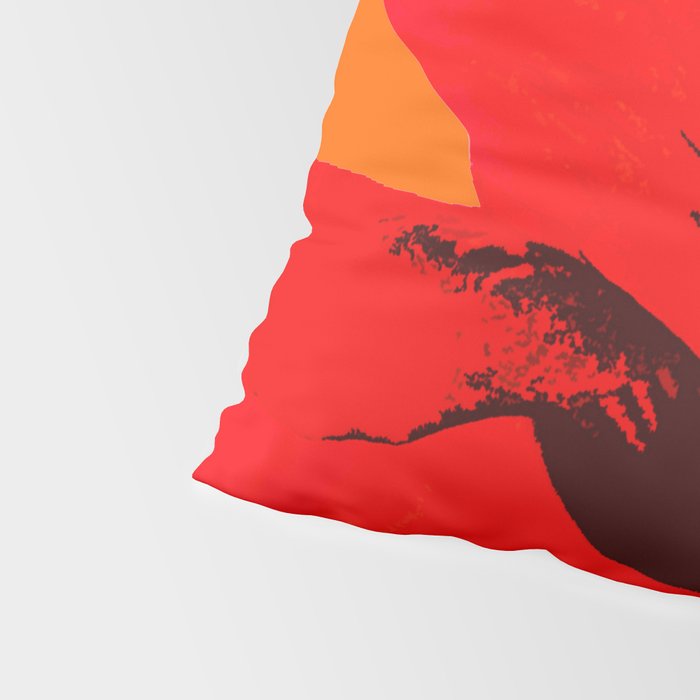 Large Red Poppy Orange Background #decor #society6 #buyart Pillow Sham Gallery Image 4