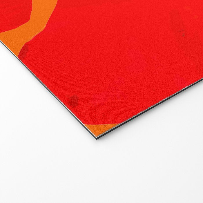 Large Red Poppy Orange Background #decor #society6 #buyart Welcome Mat Gallery Image 2