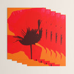 Large Red Poppy Orange Background #decor #society6 #buyart Wrapping Paper Gallery Image 3