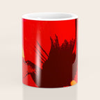 Large Red Poppy Orange Background #decor #society6 #buyart Coffee Mug Gallery Image 4
