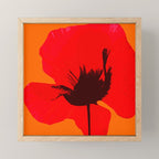 Large Red Poppy Orange Background #decor #society6 #buyart Mini Art Print Gallery Image 1