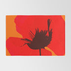Large Red Poppy Orange Background #decor #society6 #buyart Rug Gallery Image 2