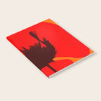 Large Red Poppy Orange Background #decor #society6 #buyart Notebook Gallery Image 2