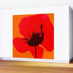 Large Red Poppy Orange Background #decor #society6 #buyart Wall Mural Gallery Image 2