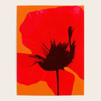 Large Red Poppy Orange Background #decor #society6 #buyart Poster Gallery Image 4