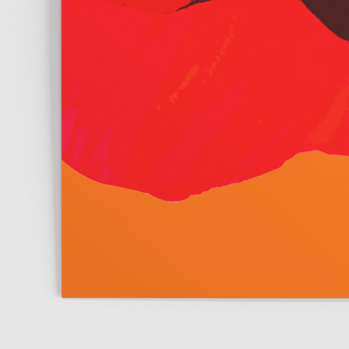 Large Red Poppy Orange Background #decor #society6 #buyart Poster Gallery Image 3