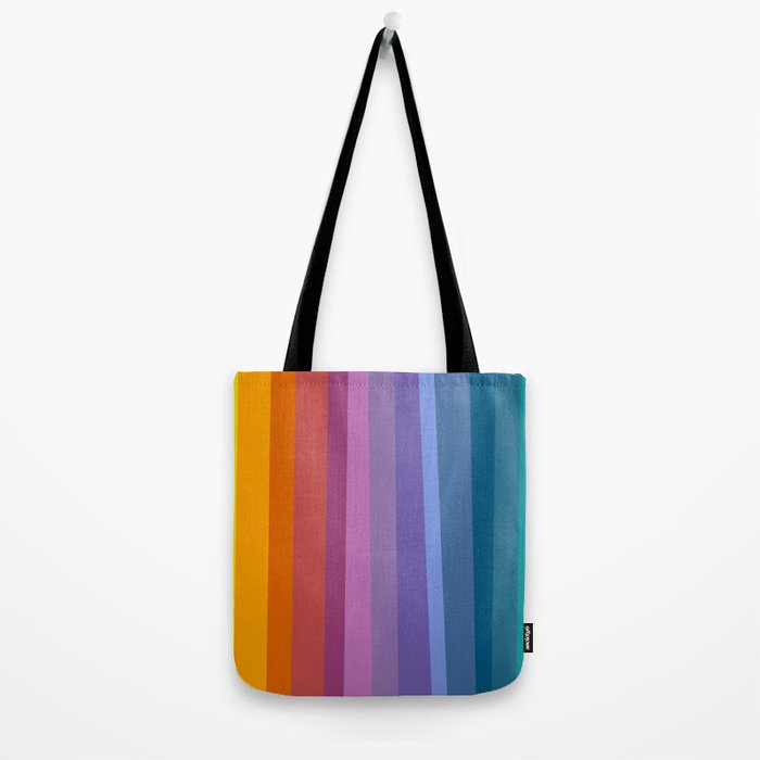 Modern Bright Rainbow Abstract Stripes Tote Bag Gallery Image 2
